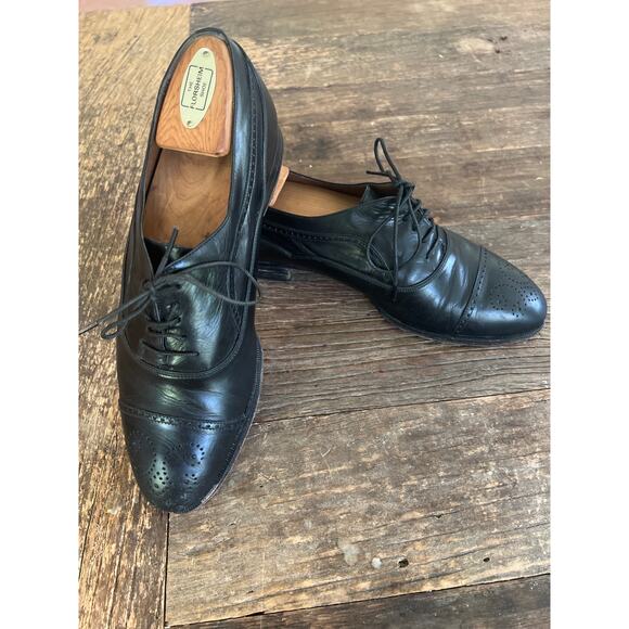 Bally Men’s Black Leather Oxford Dress Shoes Size 8.5 JL - Picture 1 of 9